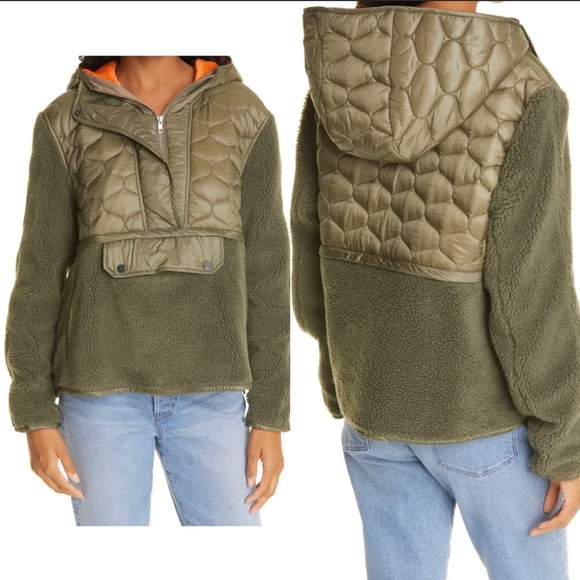 NWT Veronica Beard Leo High Pile Fleece Quilted Pullover size M - Picture 1 of 15